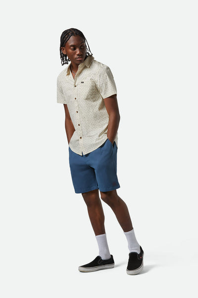 Brixton Charter Print Short Sleeve Shirt - Off White/Micro Floral | Men’s