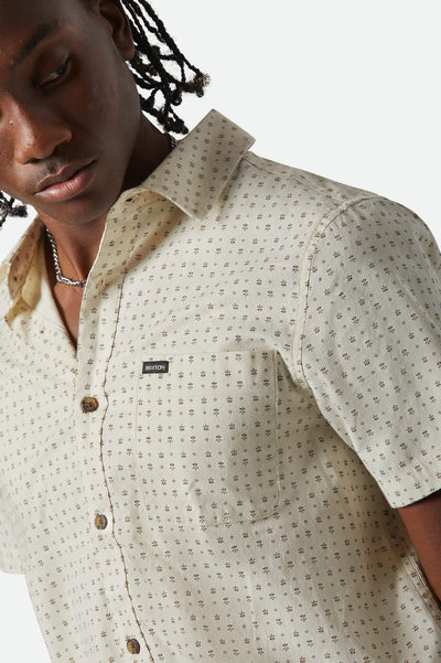 Brixton Charter Print Short Sleeve Shirt - Off White/Micro Floral | Men’s