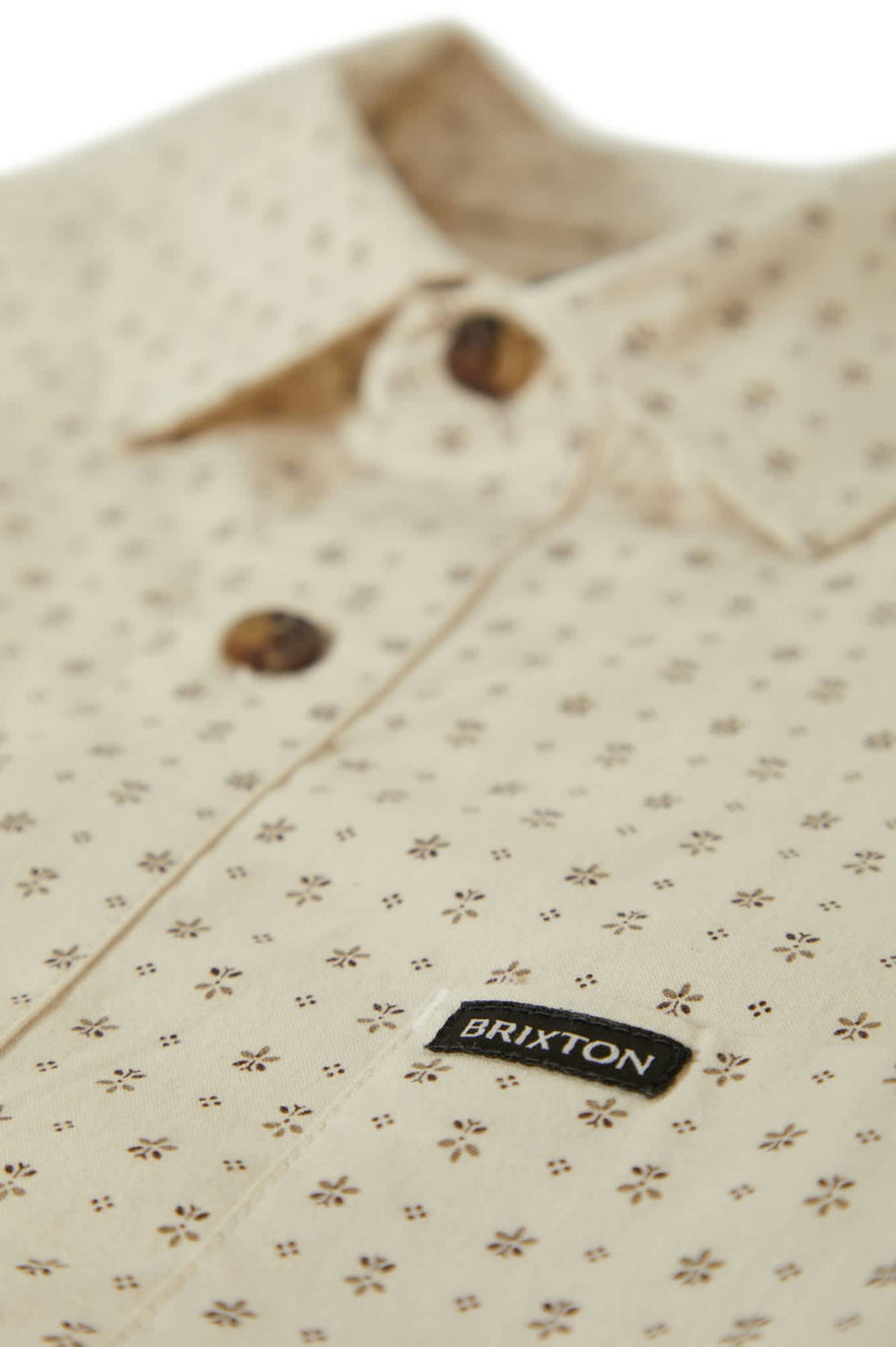 Brixton Charter Print Short Sleeve Shirt - Off White/Micro Floral | Men’s