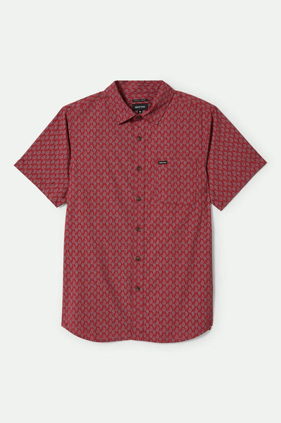 Brixton Charter Print Short Sleeve Shirt - Rust Red/Paisley | Men’s