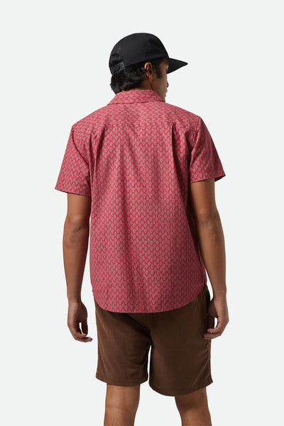 Brixton Charter Print Short Sleeve Shirt - Rust Red/Paisley | Men’s