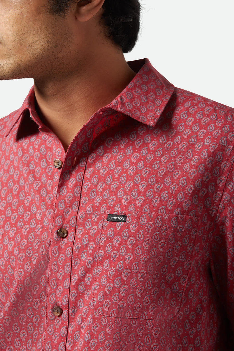 Brixton Charter Print Short Sleeve Shirt - Rust Red/Paisley | Men’s