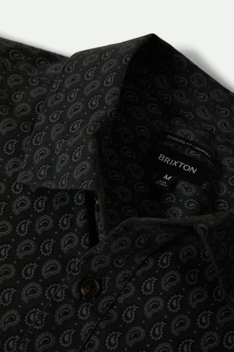 Brixton Charter Print Short Sleeve - Black Paisley | Men’s