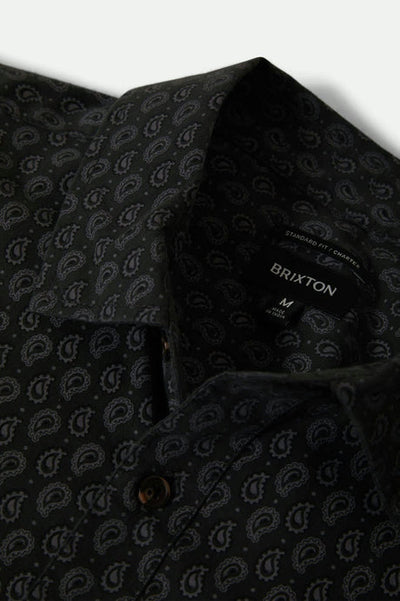 Brixton Charter Print Short Sleeve - Black Paisley | Men’s