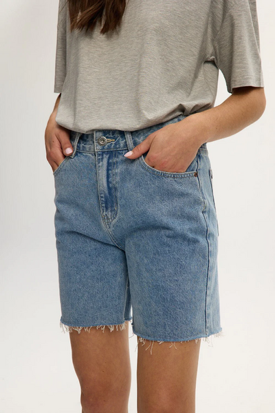 Kuwalla Robin Long Shorts - Mid-Blue | Women’s