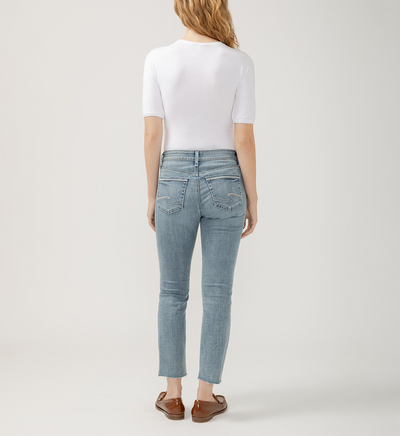 Silver Suki Mid Rise Straight Crop Luxe Stretch Jeans - Indigo | Women’s