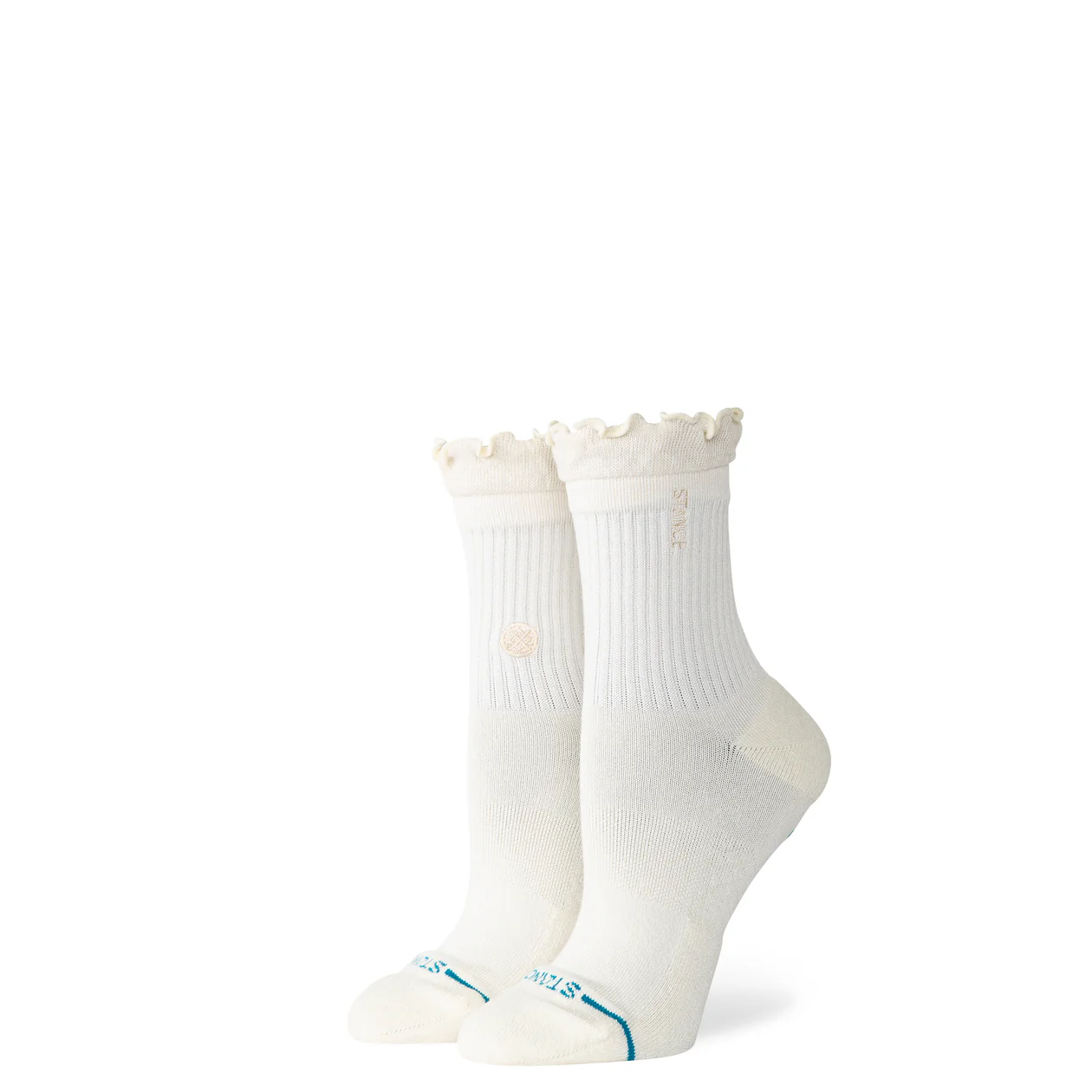Stance Ruffled Quarter Socks - White | Women’s