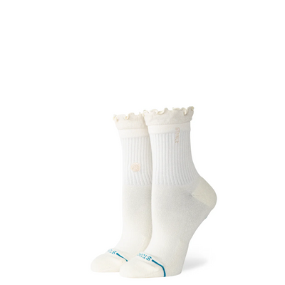 Stance Ruffled Quarter Socks - White | Women’s