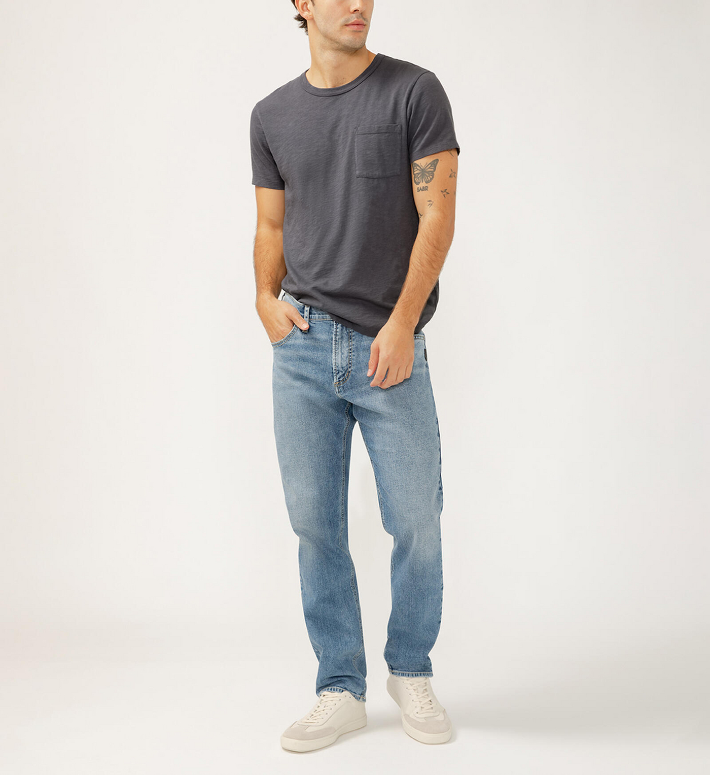 Silver Machray Athletic Fit Straight Leg Jeans - Ballad | Men’s