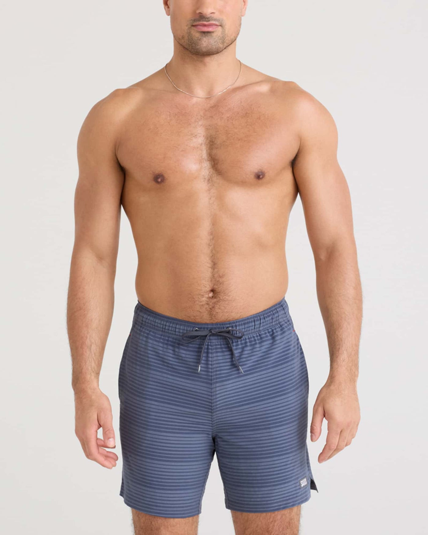 SAXX Oh Buoy 2N1 Stretch Swim Trunk 7" with liner - Dark Ink/Deep Navy Stripe | Men’s