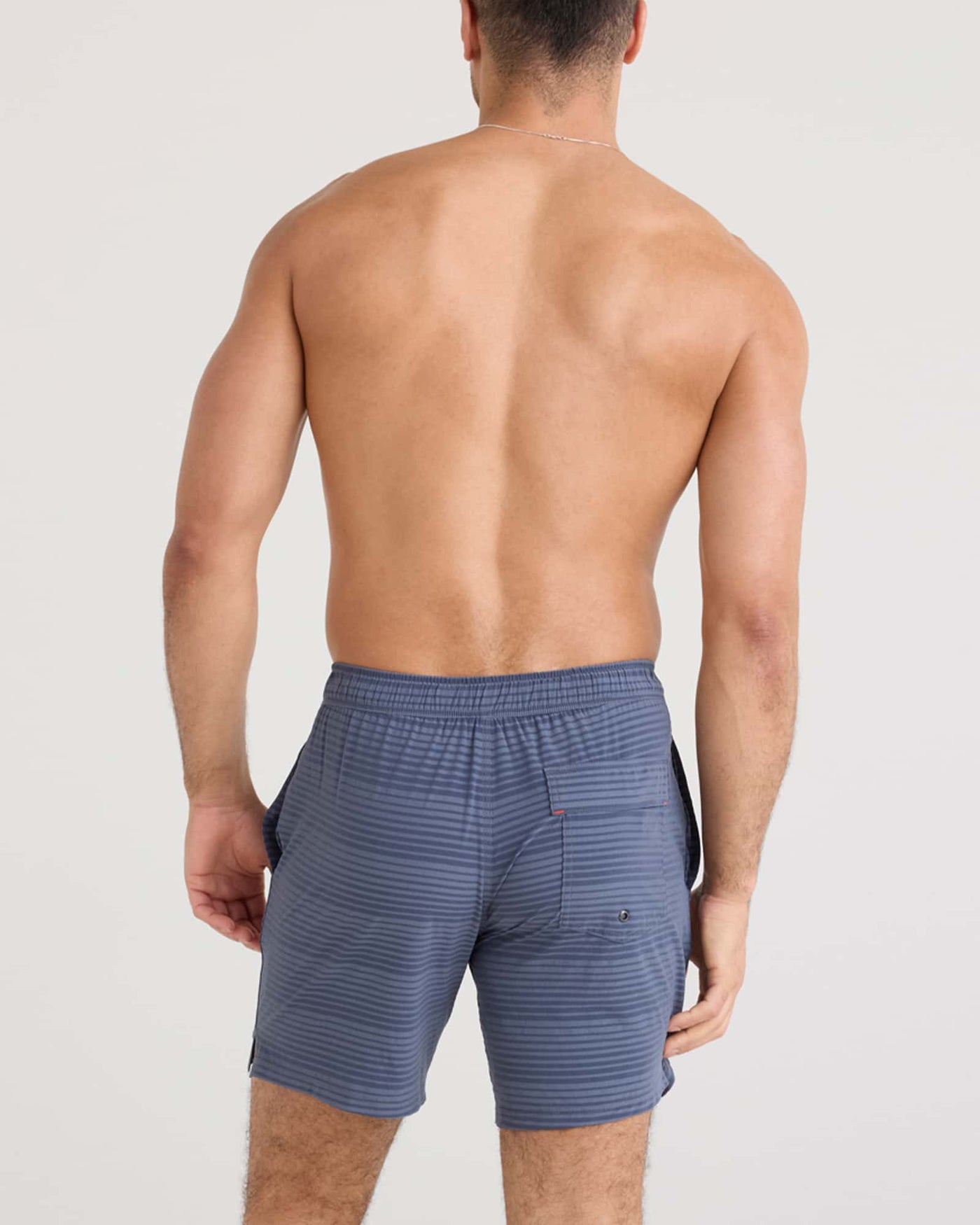 SAXX Oh Buoy 2N1 Stretch Swim Trunk 7" with liner - Dark Ink/Deep Navy Stripe | Men’s