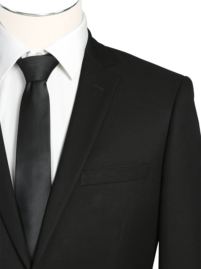 Renoir Men’s Slim Fit 2 Piece Suit 301-1SL - Black