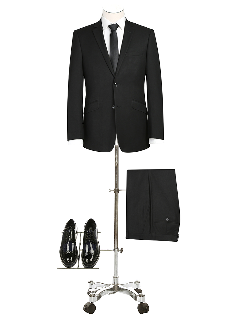 Renoir Men’s Slim Fit 2 Piece Suit 301-1SL - Black