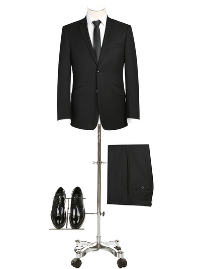 Renoir Men’s Slim Fit 2 Piece Suit 301-1SL - Black