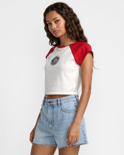 RVCA Baby Raglan Tee - Pepper Red | Women’s