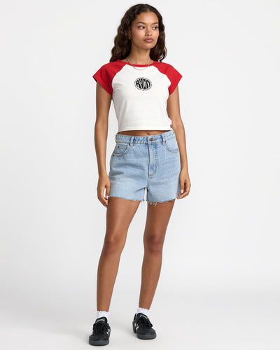 RVCA Baby Raglan Tee - Pepper Red | Women’s