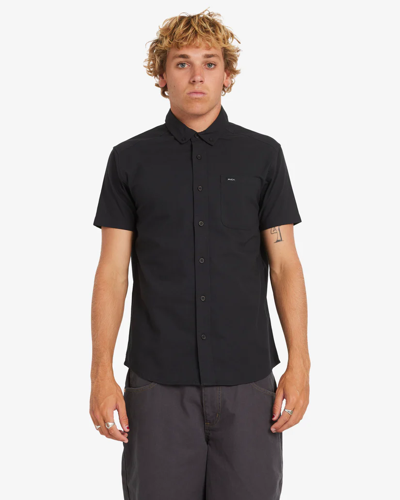 RVCA That’ll Do Stretch Short Sleeve Shirt - Black | Men’s