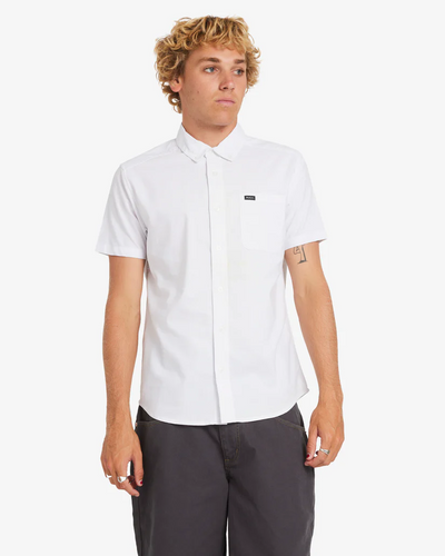 RVCA That’ll Do Stretch Short Sleeve Shirt - White | Men’s