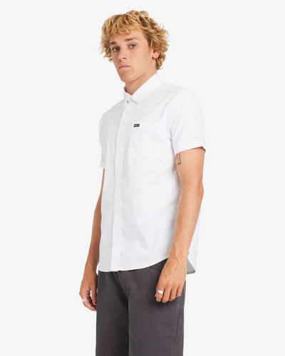 RVCA That’ll Do Stretch Short Sleeve Shirt - White | Men’s