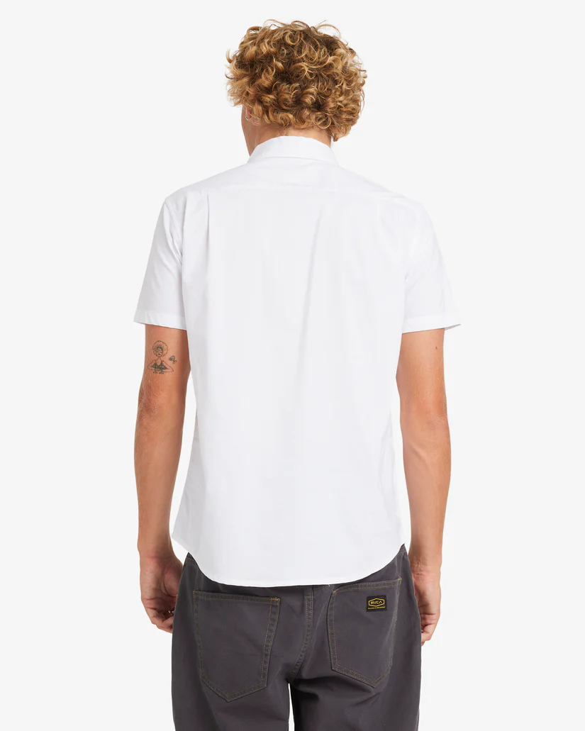RVCA That’ll Do Stretch Short Sleeve Shirt - White | Men’s