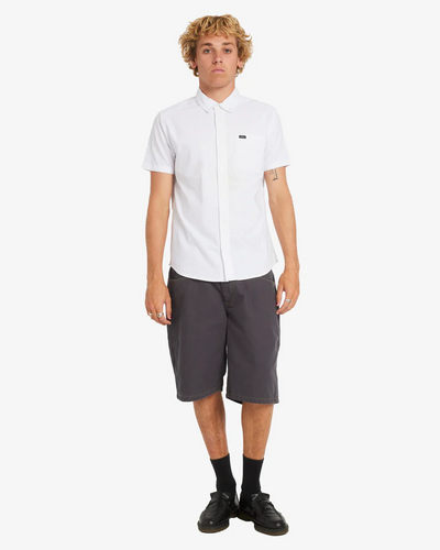 RVCA That’ll Do Stretch Short Sleeve Shirt - White | Men’s