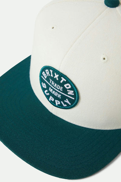 Brixton Oath III Snapback - Off White/Night Sage