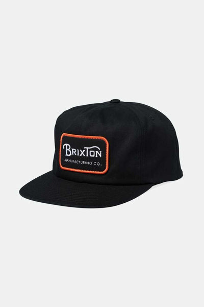 Brixton Grade Snapback - Black/Orange/White