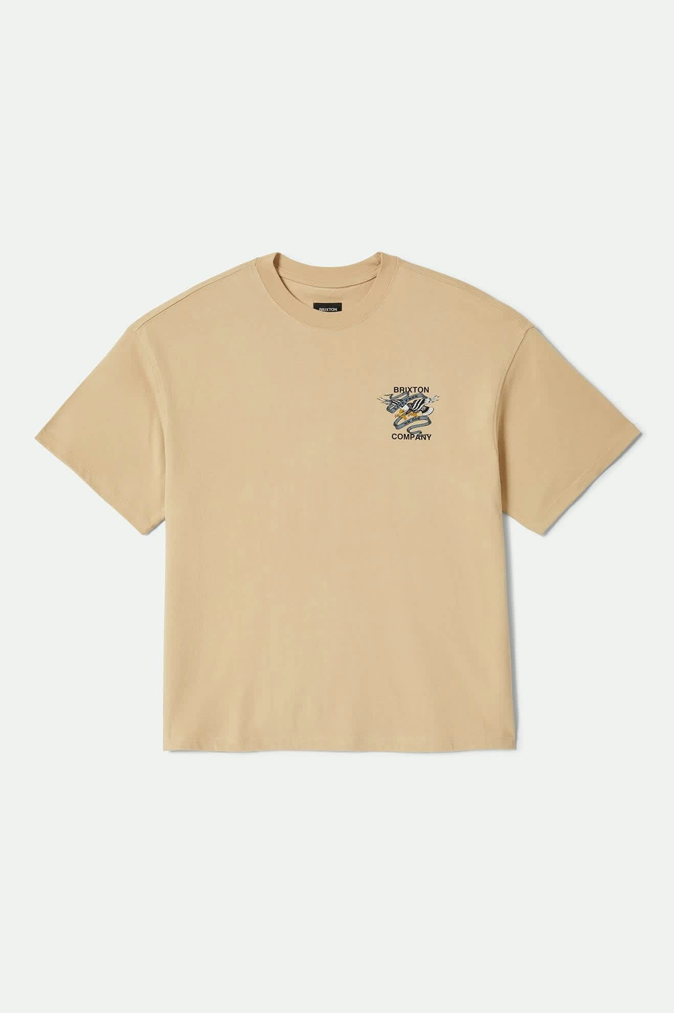 Brixton Union Heavyweight Relaxed T-Shirt - Cream Classic Wash | Men’s