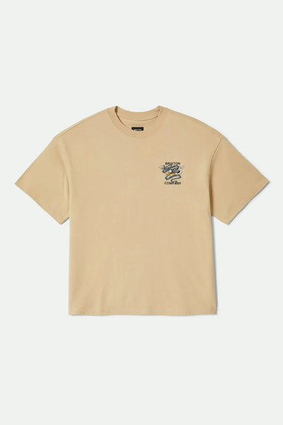 Brixton Union Heavyweight Relaxed T-Shirt - Cream Classic Wash | Men’s