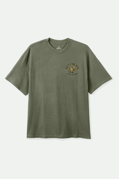 Brixton Bauer Heavyweight Relaxed T-Shirt - Olive Surplus Classic Wash | Men’s