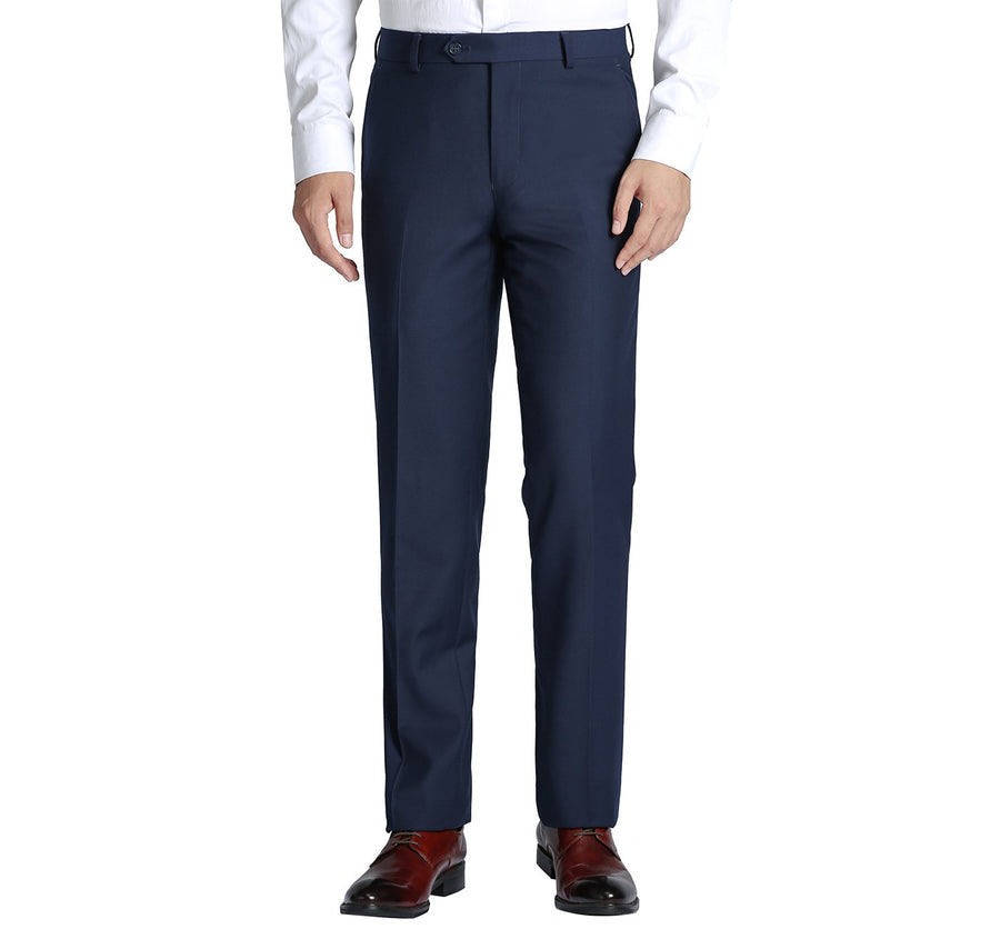 Renoir 301-19 Men's Slim Flat Front Dress Pants - Navy