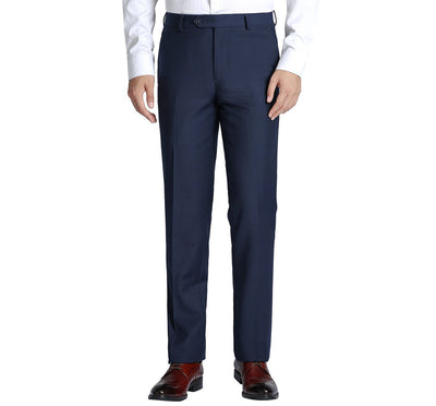 Renoir 301-19 Men's Slim Flat Front Dress Pants - Navy
