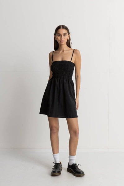 Rhythm Classic Shirred Mini Dress