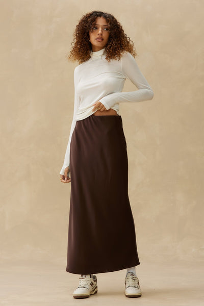 Kuwalla Bias-Cut Satin Slip Skirt