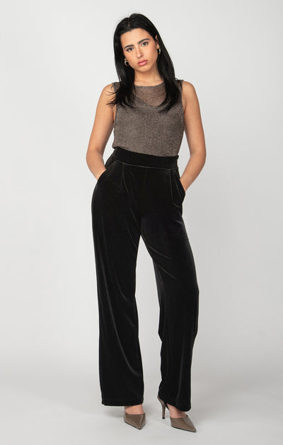 Dex Wide Leg Velour Pant