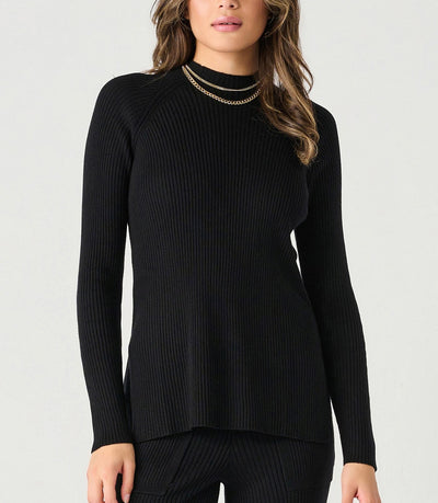 Dex Mock Neck Ribbed Tunic Sweater