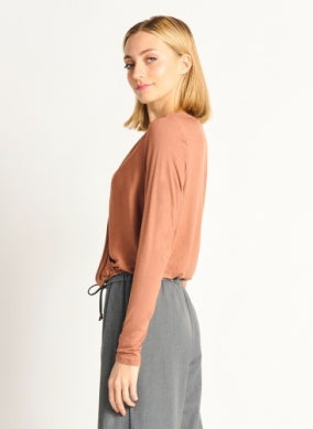 WRAP FRONT KNIT TOP