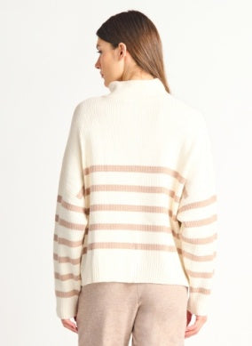 HALF ZIP STRIPED SWEATER