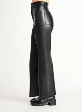 DEX WIDE LEG FAUX LEATHER PANT