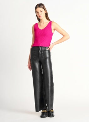 DEX WIDE LEG FAUX LEATHER PANT