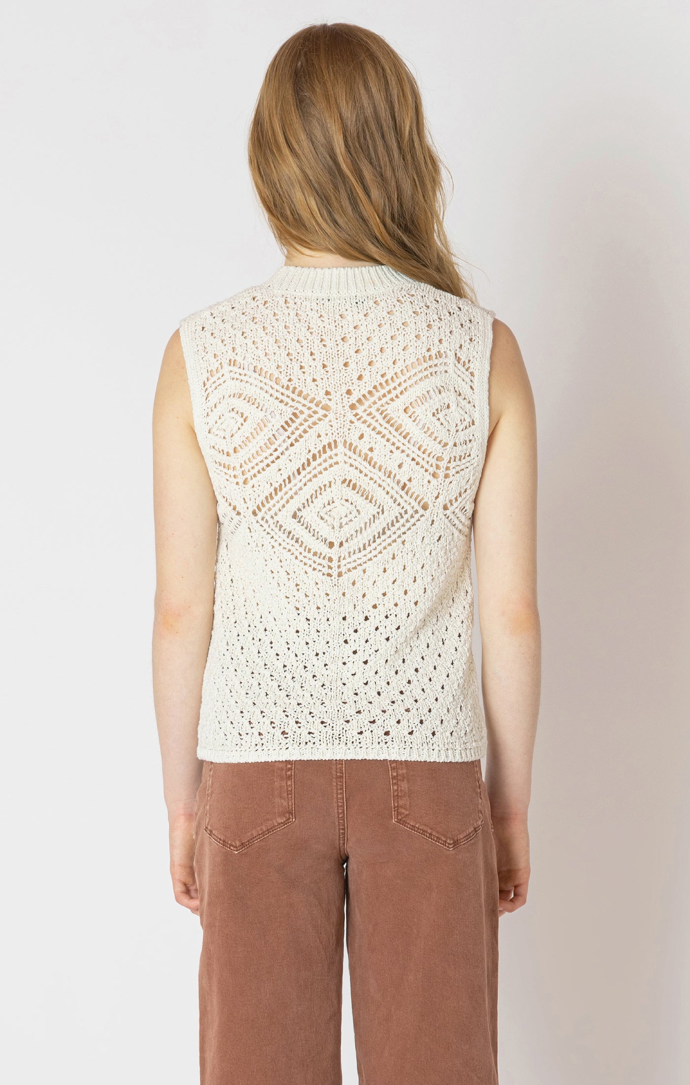 Dex Patterned Pointelle Sweater - Ecru | Women’s