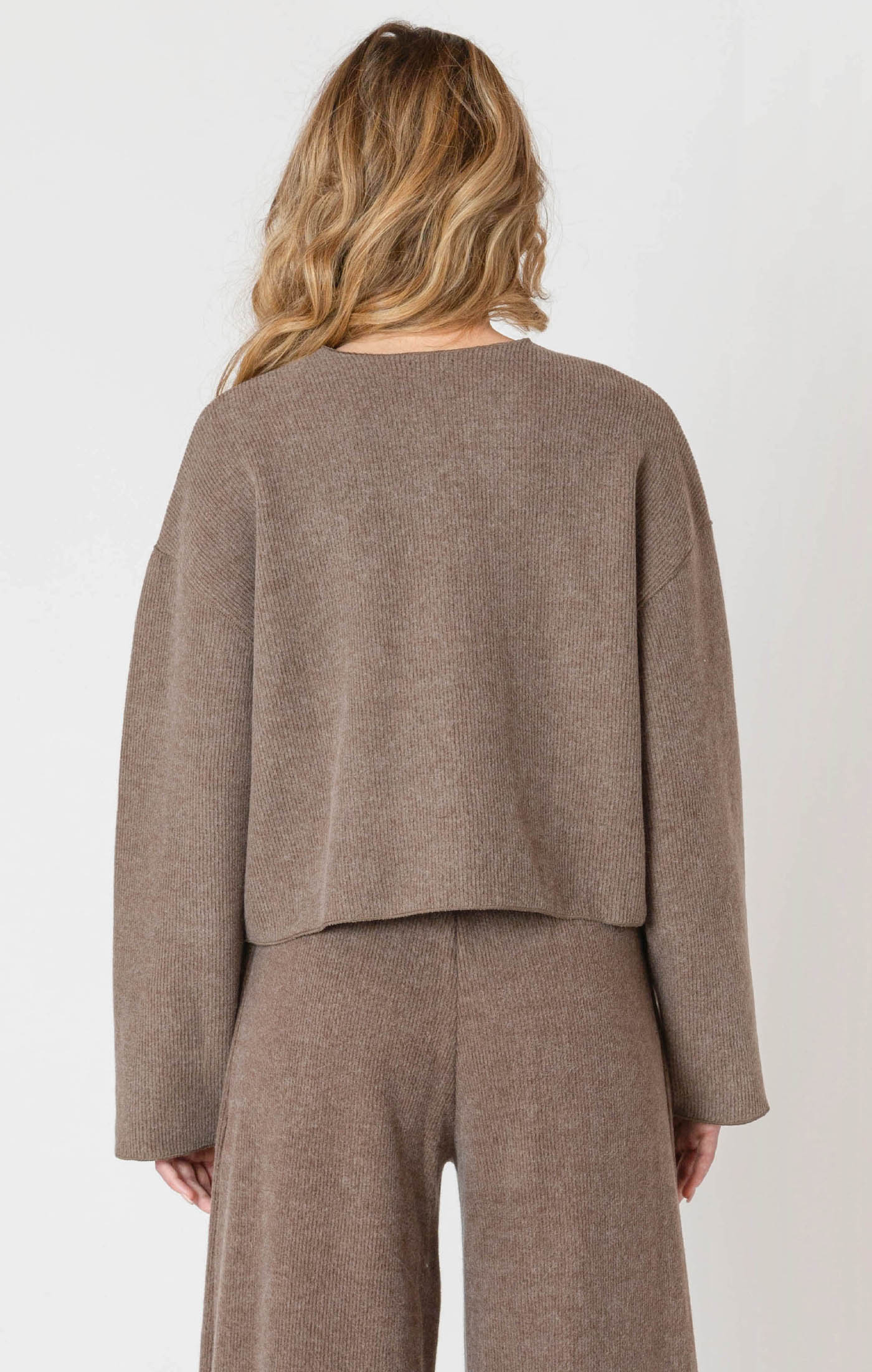 ROOM34 Ribbed Cardigan - Mocha Heather | Women’s