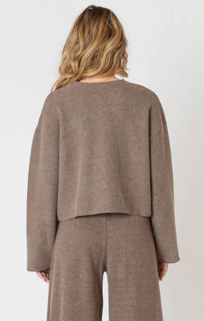 ROOM34 Ribbed Cardigan - Mocha Heather | Women’s