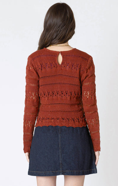 Dex Scallop Hem Crochet Top - Burnt Orange | Women’s