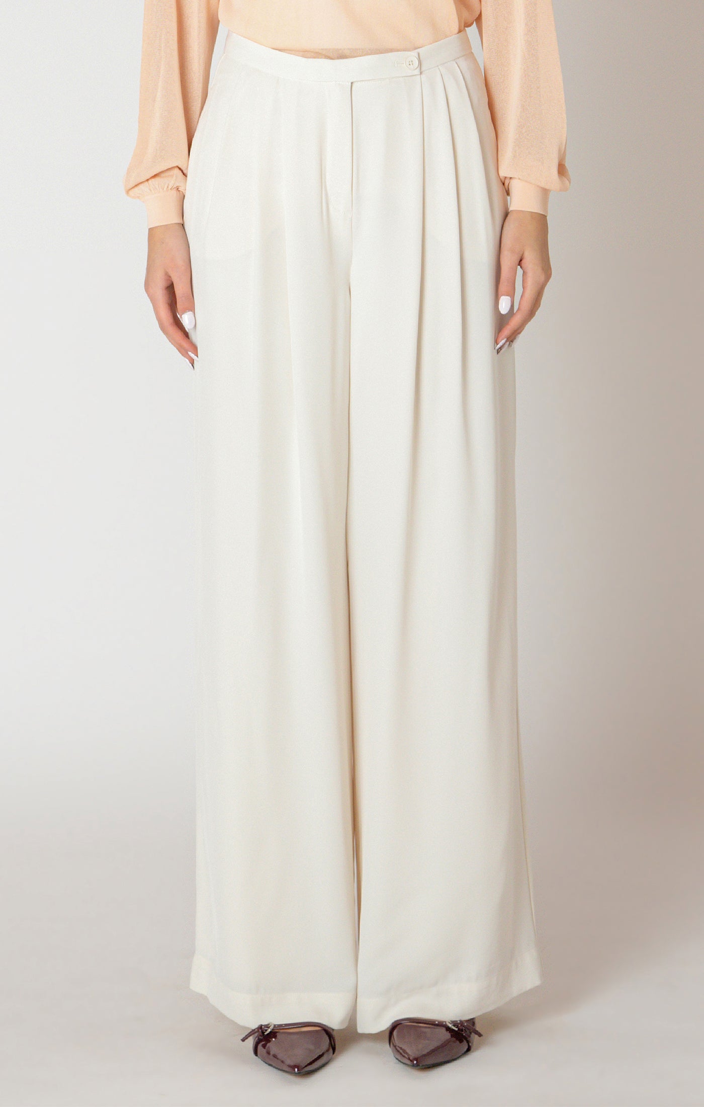 Black Tape Wide Flowy Pant - Ecru | Women’s
