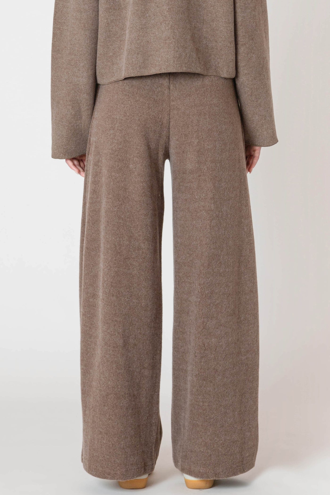 ROOM34 Wide Leg Ribbed Pant - Mocha Heather | Women’s