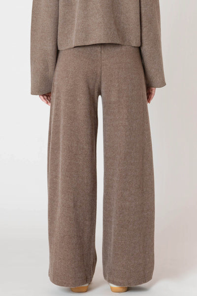 ROOM34 Wide Leg Ribbed Pant - Mocha Heather | Women’s
