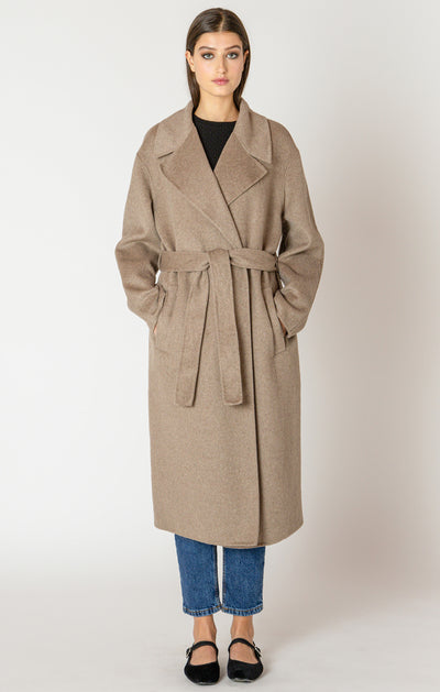 Black Tape Long Belted Coat - Mink | Women’s
