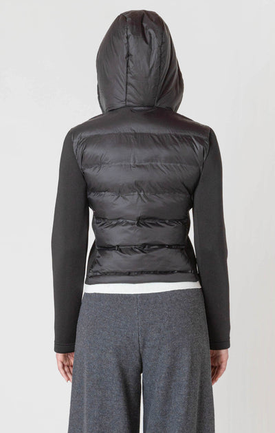 ROOM34 Mixed Fabric Puffer Jacket - Black | Women’s