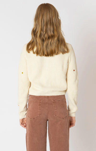 Dex Embroidered Crewneck Cardigan - Floral Embroidery | Women’s